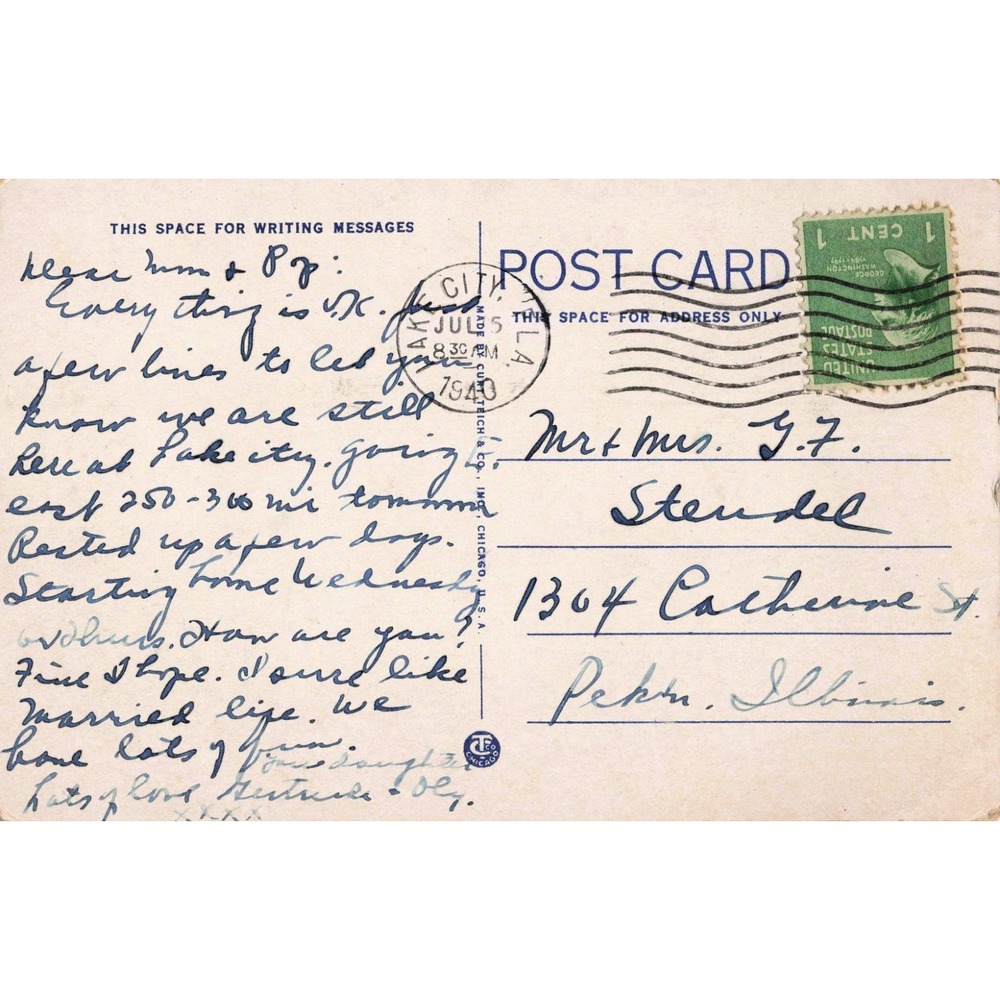 Fort Valley Georgia GA Residence Vintage Car 1930 Curt Teich Linen Postcard - Picture 2 of 2